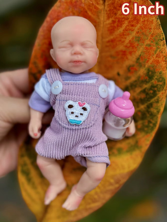 OtardDolls Reborn Mädchen-Babypuppe, Silikon, 6-Zoll-Mini, Rosa - Bild 2