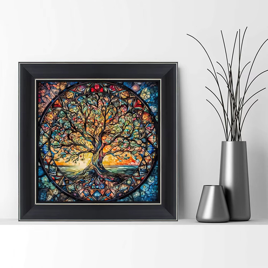 EverShine DIY Diamantmalerei Landschaft mit Bäumen und Blättern, 5D Mosaik Wanddekoration in Multicolour mit runden Bohrern - Bild 3