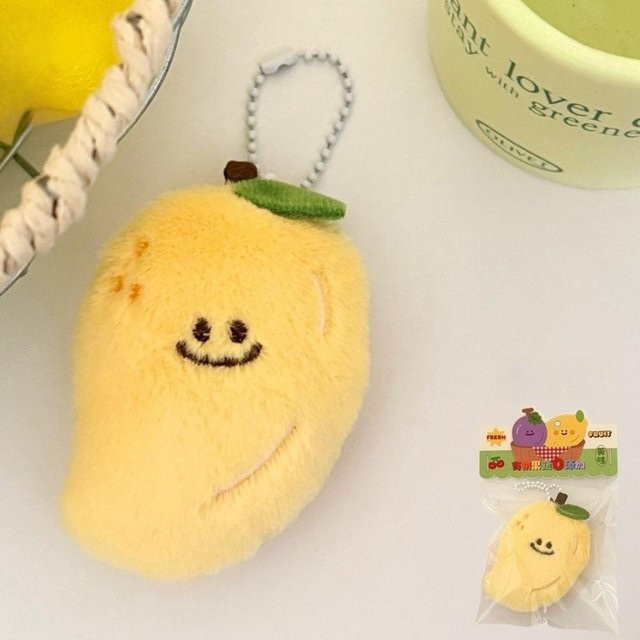 Plüschtier-Schlüsselanhänger Cartoon-Frucht, Unisex, yellow - Bild 1