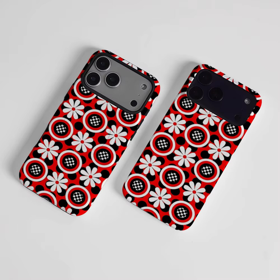 CaseLumi Matte Bumper MagSafe Hülle mit Retro Gänseblümchen-Punkte-Design für iPhone 17 16 15 14 13 Pro Max, Stoßfeste PC Abdeckung, Mehrfarbig - Bild 2