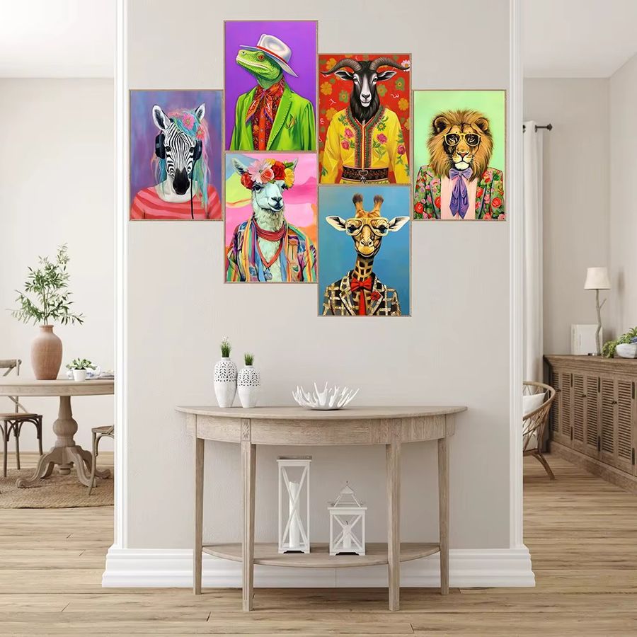 Potdemiel Minimalistisches Leinwand Poster mit Tyrannosaurus Motiv für moderne Wohnkultur - Bild 1