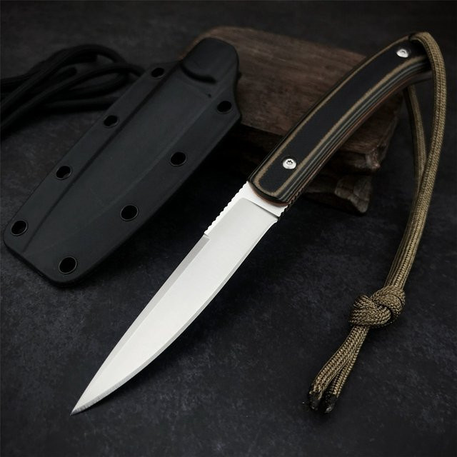 Leichtes EDC Multifunktions-Taschenmesser mit 3,03 Zoll 8Cr13Mov Stahlklinge und zweifarbigem G10-Verbundgriff inklusive Scheide, Mehrfarbig - Bild 1