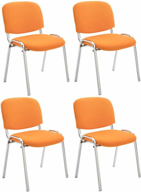 CLP 4er Set Stühle Ken mit Chromgestell und gepolsterter Stoffsitzfläche - Bild 1
