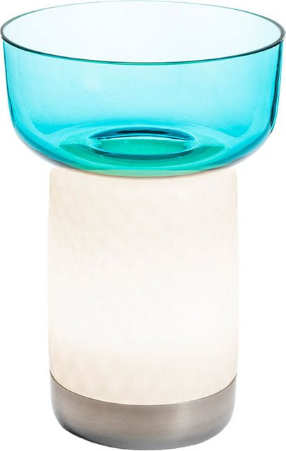 Artemide Bontà LED-Akkuleuchte in Türkis und Weiß mit Schale aus Technopolymer und Milchglas, dimmbar - Bild 1