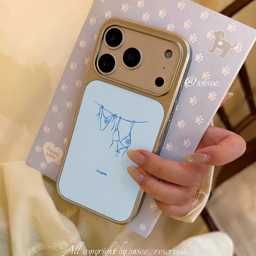Koreanische Handyhülle für iPhone 11 bis iPhone 17 Pro Max, luxuriöse transparente weiche Rückseiten-Abdeckung, Blau und Transparent - Bild 2