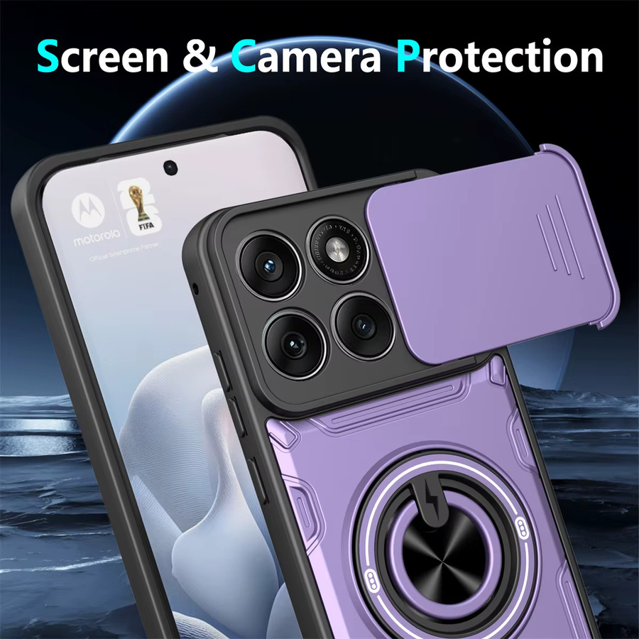 Hybrid-Cover Schutzhülle für Motorola Moto Edge 70 60 50 Fusion 60 Pro G86 G56 G06 G15 G05 mit Schiebe-Kameralinsen-Schutzring in Blau - Bild 4