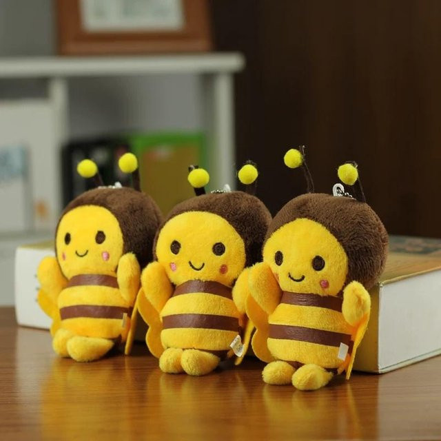 Linyi toy Bienen Plüsch Schlüsselanhänger, grau - Bild 1