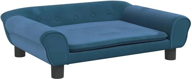 vidaXL Hundebett Sofa aus Samt in Blau, B/T/H: 70 x 48 x 22 cm - Bild 1