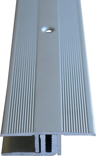 Döllken Profiles Übergangsprofil inklusive Schrauben und Dübel in Silber, Länge: 90 cm, Breite: 3,4 cm, Höhe: 0,7-1,5 cm - Bild 1