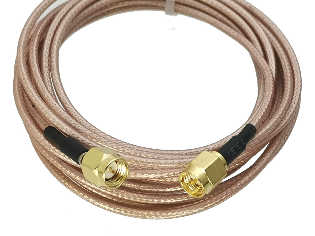 RG316 SMA Stecker auf SMA Stecker HF Koaxial Jumper Pigtail Kabel in Gold, Länge: 1,22 m bis 5 m - Bild 2
