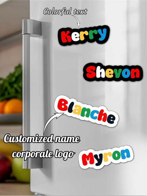 Maßgefertigte Acryl-Kühlschrankmagnete mit individuellem Text in Schwarz und Multicolour für Valentinstag und Schrankdekoration - Bild 1