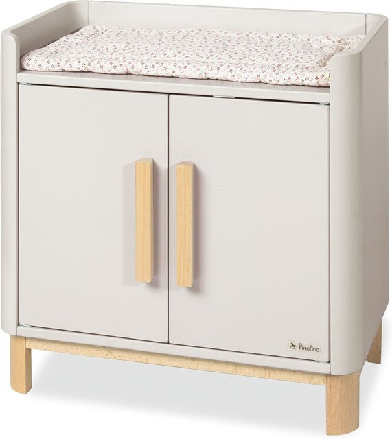 Pinolino Puppenwickeltisch Malea 2-teilig aus Buche und MDF in Beige und Rosa - Bild 1