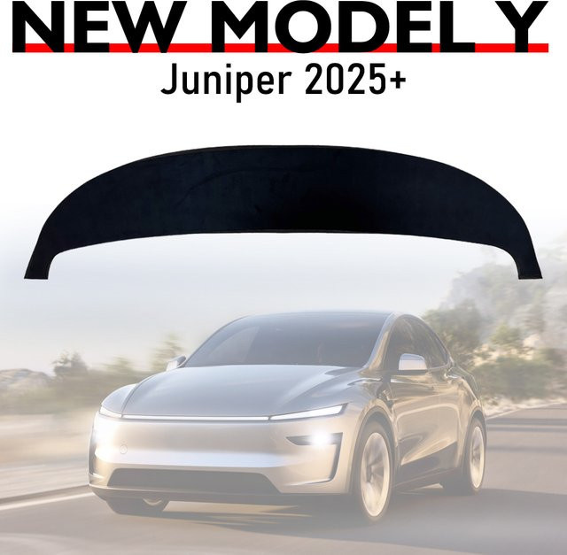 Tesmayx Dashboard Abdeckung für Tesla Modell Y Juniper 2025 2026, Anti-UV Armaturenbrett Matte in Schwarz - Bild 1