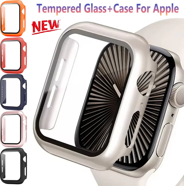 Apple Uhrenzubehör, Displayschutzfolie und Hülle, Glas, Silikon, Green - Bild 1