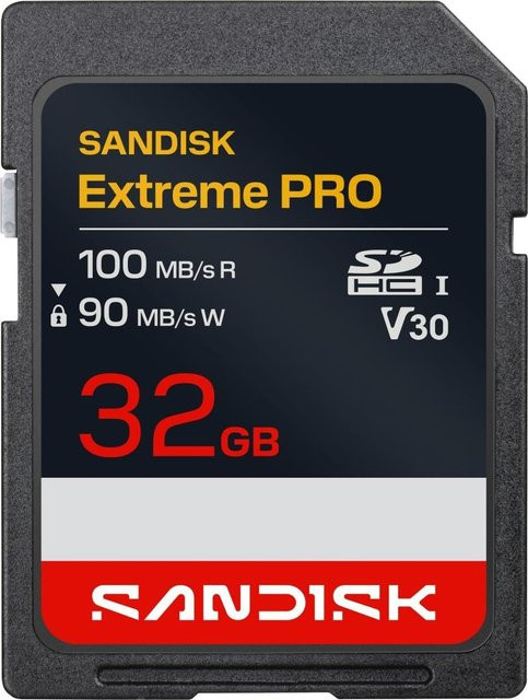 SanDisk Extreme PRO SDHC Speicherkarte, 32 GB, UHS-I V30, Schwarz - Bild 1