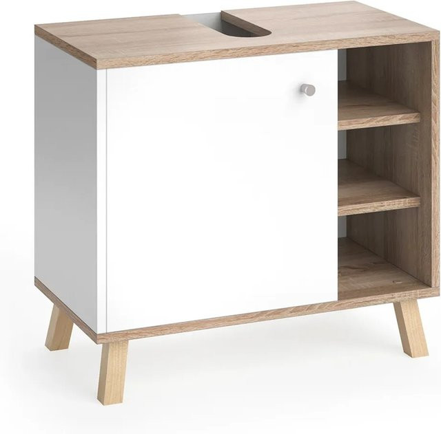 Vicco Waschtischunterschrank Senyo Weiß/Sonoma B/T: 60 x 54 cm - Bild 2
