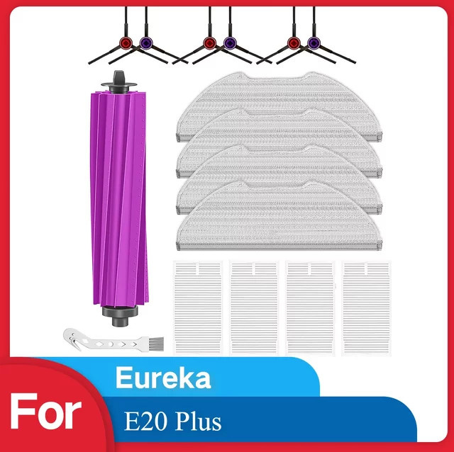 HOME TIMES Ersatzteil-Set für Eureka E20 Plus mit Hauptseitenbürste, HEPA-Filter und Mopp Pad - Bild 1