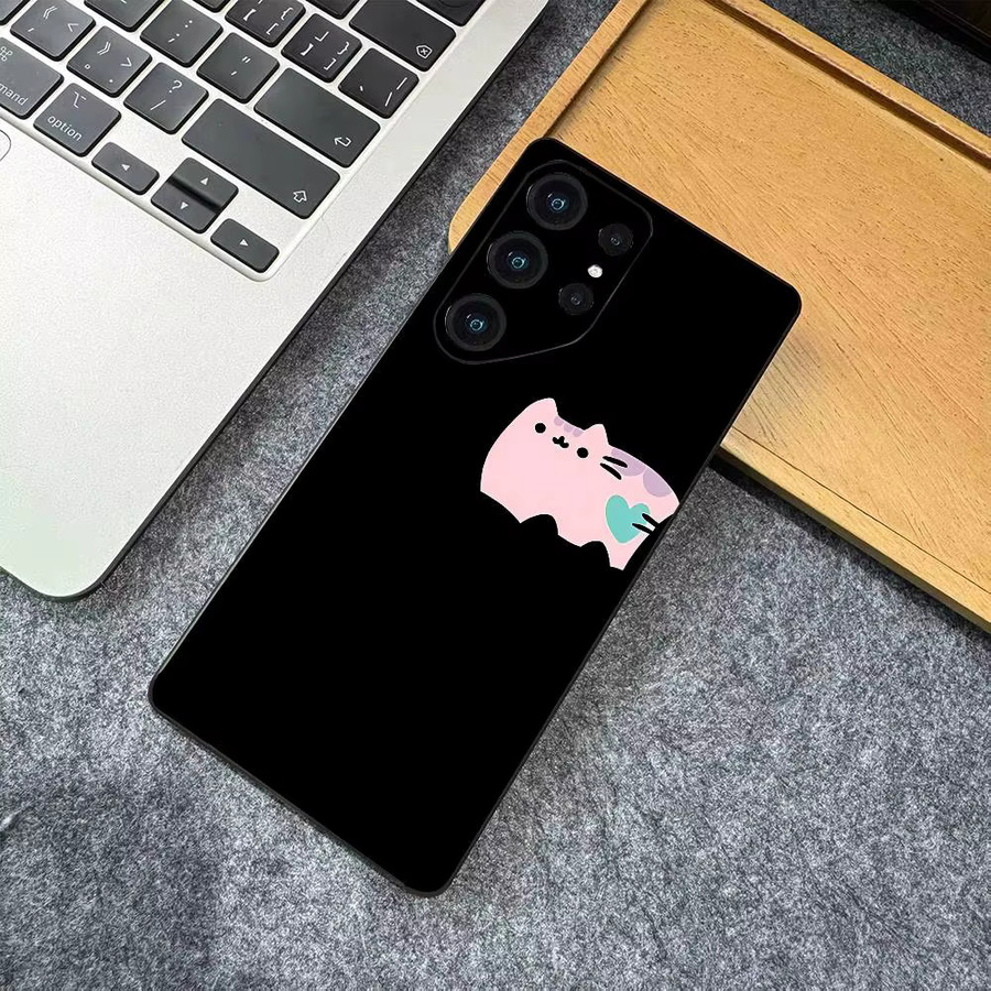Anime Cartoon Pusheen Katze Handyhülle für Samsung Galaxy S24 FE S25 Ultra S23 S22 S21 5G Lite in Schwarz - Bild 2