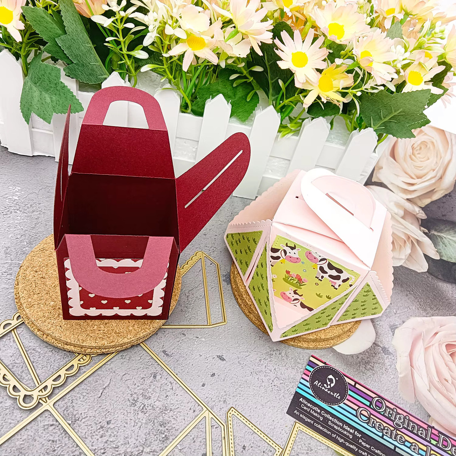 Alinacutle Geschenkbox mit Griff aus Metall in Gold für DIY Papierhandwerk und Geschenkverpackungen - Bild 4