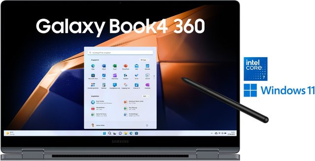 Samsung Galaxy Book4 360 2-in-1 Convertible Notebook, 15,6 Zoll, Moonstone Gray, Intel Core i7, 16GB RAM, 512GB SSD, Full-HD - Bild 2