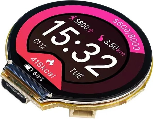 QSZNTEC ESP32-C3 Modul mit 1,28 Zoll rundem GC9A01 IPS LCD Display, WiFi und Bluetooth für Arduino und LVGL - Bild 1