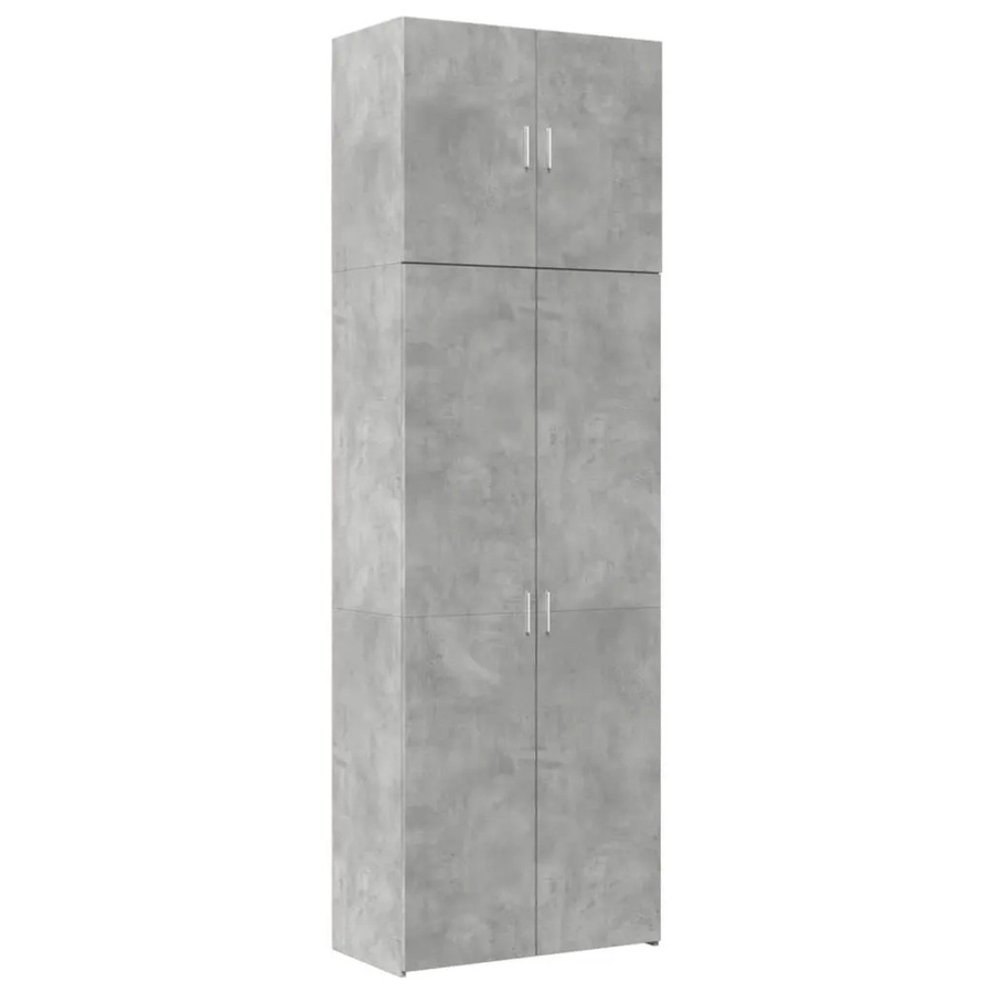 vidaXL Highboard Betongrau aus Holzwerkstoff mit Scharniertüren, B/T/H: 80 x 42,5 x 249 cm - Bild 2