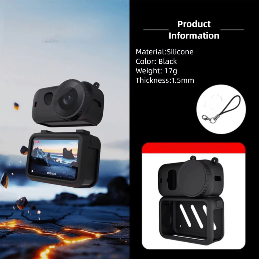 3er-Set Silikon-Schutzhüllen mit Objektivdeckel und Trageband für DJI Osmo Nano, kratzfeste Abdeckung in weichem Material - Bild 4