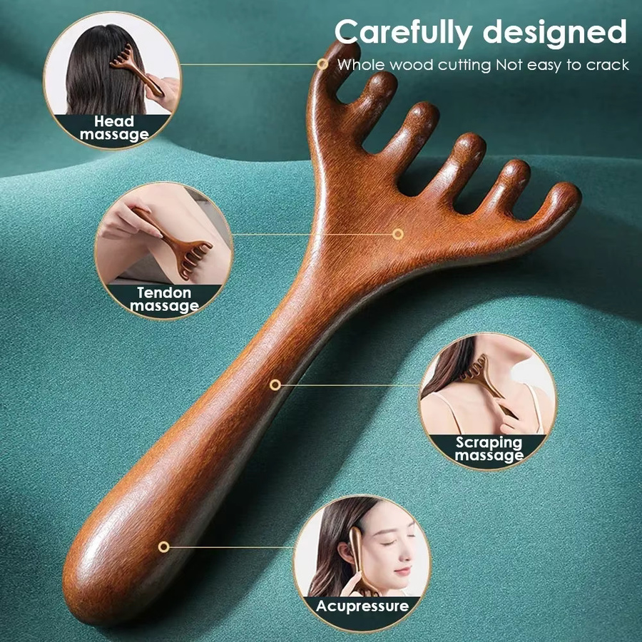 Meridian Massage Kamm, Gua Sha Schaber für Gesicht, Körper und Kopfhaut, Unisex - Bild 5