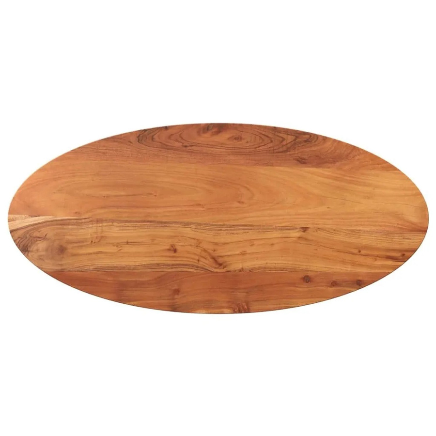 vidaXL Tischplatte aus Akazien-Massivholz in Oval und Braun, B/T/H: 140 x 60 x 2,5 cm - Bild 2