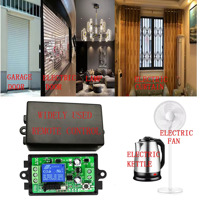 Xuanlongyuan Industrielle Drahtlose Fernbedienung mit 1 Kanal und 1000m Reichweite, RF Relais Schalter für Licht, Lampen, Fenster oder Garagentore, Farbe: Beige - Bild 1