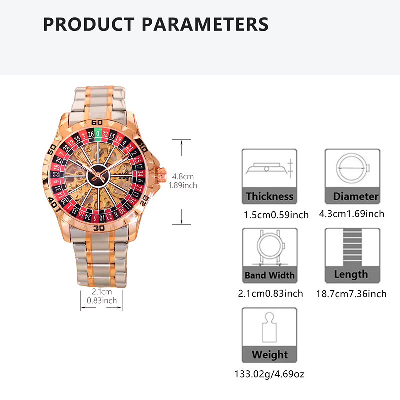 CAROTIF Armbanduhr, Automatik, mechanisch, Herren, goldenes Stahlarmband - Bild 2