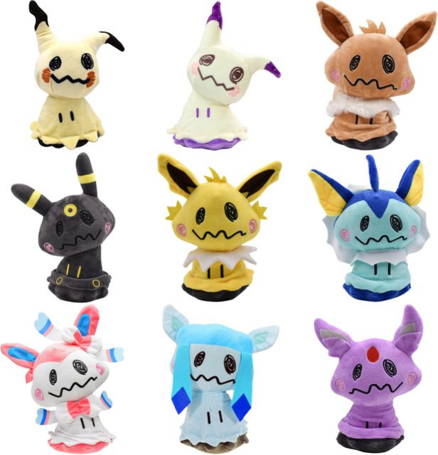 TAKARA TOMY Pokémon Plüschtiere, Mimikyu Umbreon Jolteon Vaporeon Sylveon Eevee Espeon Glaceon, Plüsch / Textil, Bunt / Mehrfarbig - Bild 1