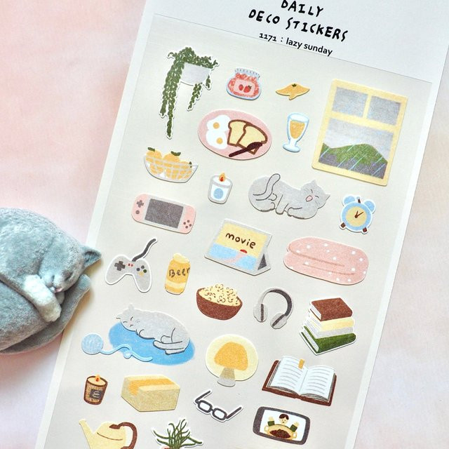 Suatelier Lazy Sunday Aufkleber für Scrapbooking und Journaling, Multicolor - Bild 1