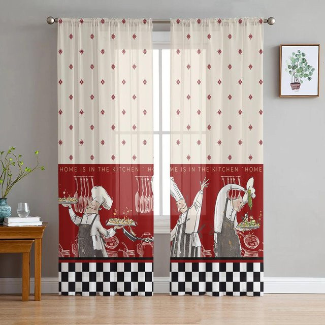 Transparenter Tüll-Vorhang aus Organza von Yiran Furniture in Weiß, Breite: 135 cm, Höhe: 115 cm - Bild 1