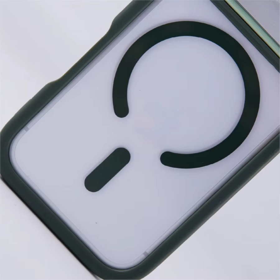 Transparente magnetische 3-in-1 Schutzhülle für Apple iPhone 11 bis 17 Pro Max Plus, stoßfest und kabelloses Laden kompatibel, Farbe: Transparent/Grau - Bild 3