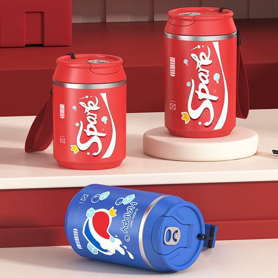 WORTHBUY Thermosbecher aus Edelstahl, doppelwandig isolierter Kaffeebecher mit Seil, 460 ml, auslaufsicher für Heiß- und Kaltgetränke - Bild 1