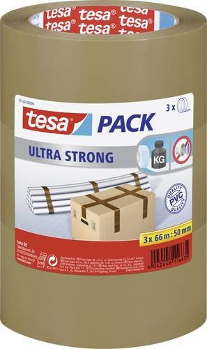 tesapack ULTRA STRONG Packband von TESA in Braun, 3er Pack, Breite: 50 mm, Länge: 66 m - Bild 1