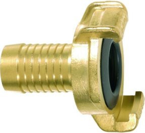 GEKA plus Schlauchstück MS aus Messing in Gold, 1 Zoll, 25 mm - Bild 1