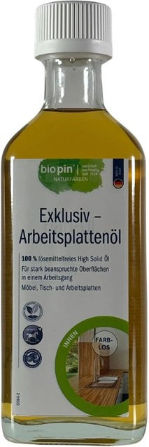 Biopin Exklusiv Arbeitsplattenöl High Solid transparent satin-glänzend 0,25 l - Bild 1