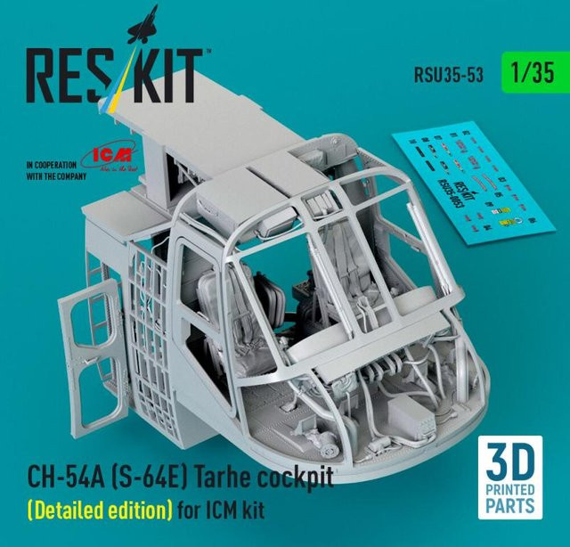 ICM CH-54A (S-64E) Tarhe Cockpit, Detailed Edition, 3D Printed - Bild 1