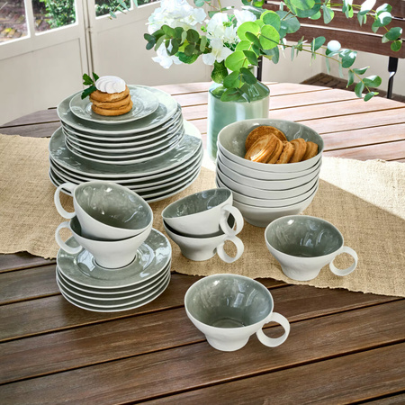 Mirabeau Geschirr-Set Braganza aus Porzellan, 30er Set, Grün