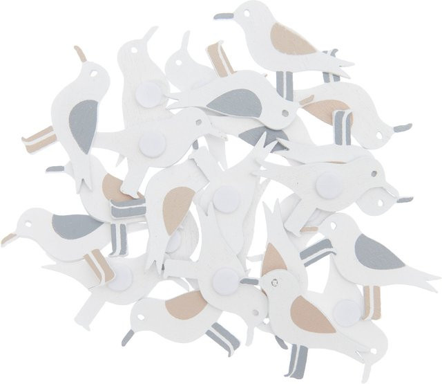 Rico Design Holzsticker Möwe in Natur, 24 Stück, B: 3,5 cm, H: 2,6 cm - Bild 1
