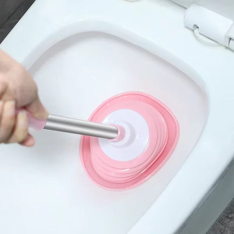 JUSTINLAU Toilettenrohr-Entstopfer mit Vakuum-Saugnäpfen und Hochdruckpumpe in Blau, wiederverwendbares Entstauungswerkzeug für Rohrleitungen im Haushalt - Bild 2