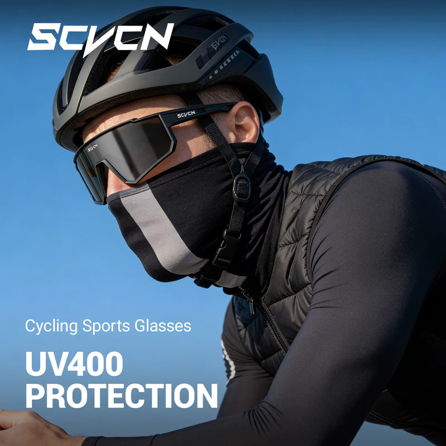 SCVCN Sportsonnenbrille, Vollrand, Black, Unisex, Wrap - Bild 3