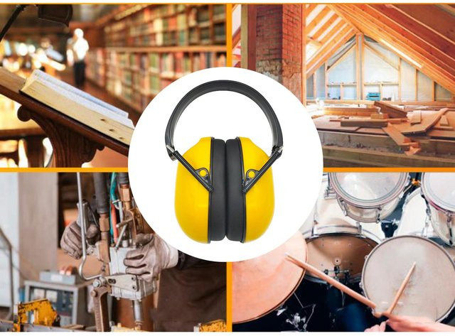 Gelber Gehörschutz mit Stirnband zur Geräuschreduzierung für Sport und Veranstaltungen - Bild 1