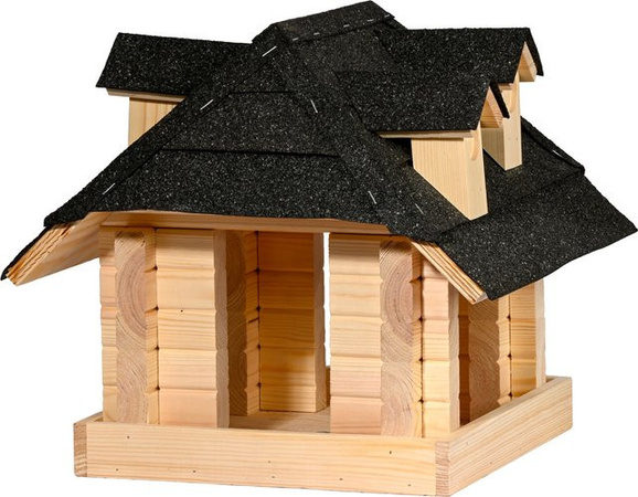 Dobar Vogelhaus Zwart aus Massivholz Kiefernholz, B/T/H: 40 x 34,5 x 23,5 cm