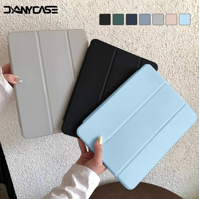 DANYCASE Schutzhülle für iPad 10. Generation, Air 4 5 6 und Pro 11/12,9/13 Zoll, 3-fach faltbare Sturzschutzabdeckung, Blau oder Lila - Bild 1