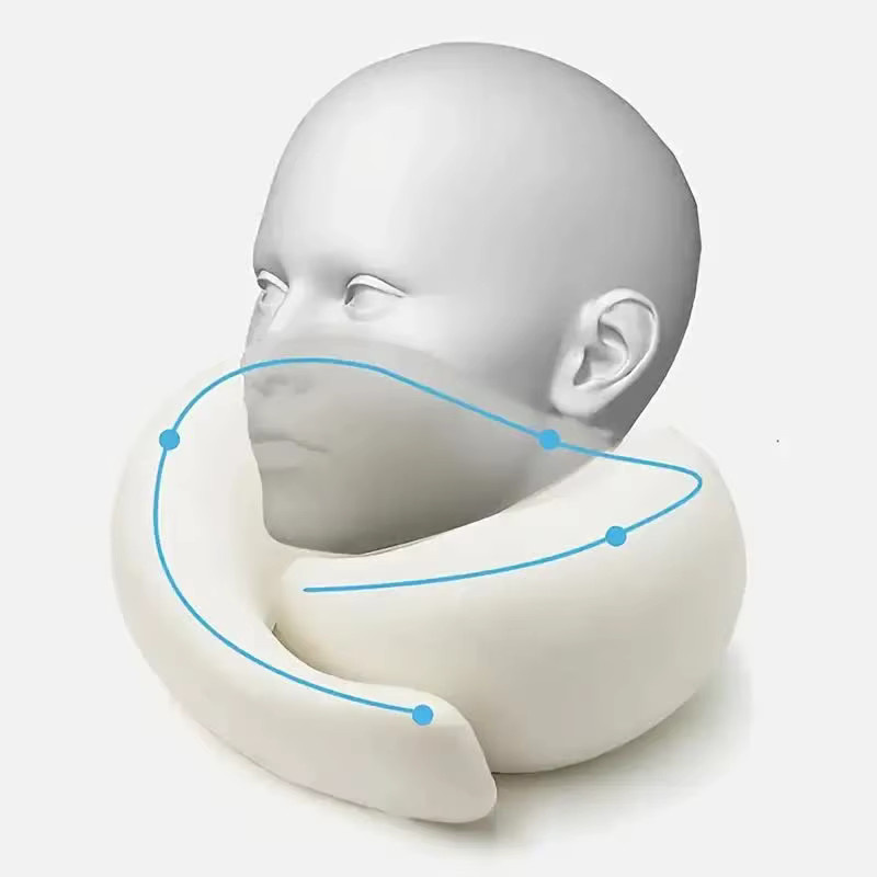Säbelmoire Reisekissen in Schneckenform aus Memory Foam in Dunkelgrau - Bild 2