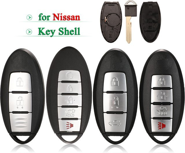 Jingyuqin Smart Car Key Case Shell für Nissan und Infiniti in Schwarz - Bild 1