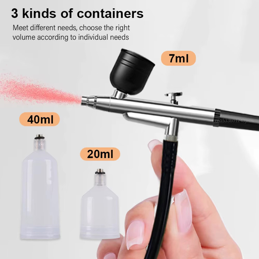 Tragbares Airbrush-Set mit Kompressor und Mini-Spritzpistole in Pink für Farbmodellierung und Farbspray-Anwendungen - Bild 5